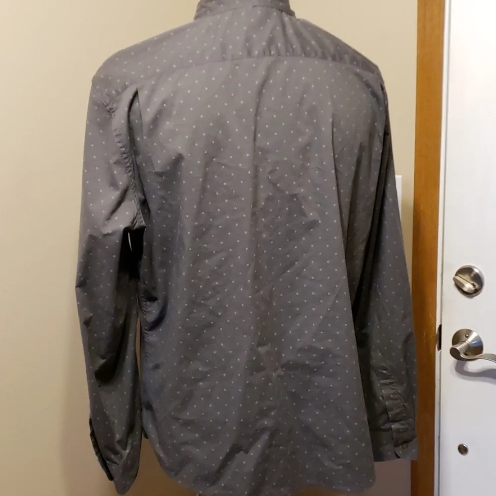 Wrangler ranch shirt grey long sleeve dotted white